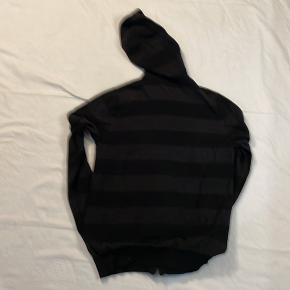 Guess Men’s Freeland Striped Full Zip Black Hoodie Sweater Size M - Picture 4 of 4